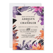 Enchanted Purple + Orange Floral Halloween Wedding