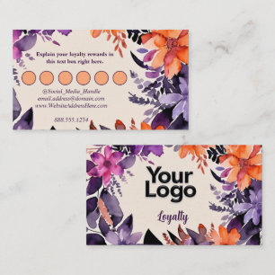 Enchanted Purple Orange Floral Logo  Enclosure Card