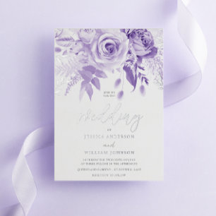 Enchanted Purple Rose Wedding Silver