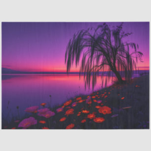 Enchanted Purple Twilight Willow Decoupage Paper