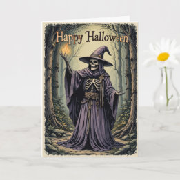 Enchanted Purple Witch Halloween Greeting Mystical Card