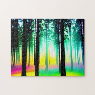 Enchanted Rainbow Pastel Magical Forest Jigsaw Puzzle