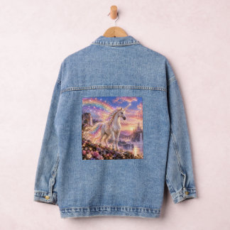 Enchanted Rainbow Unicorn Pink Denim Jacket