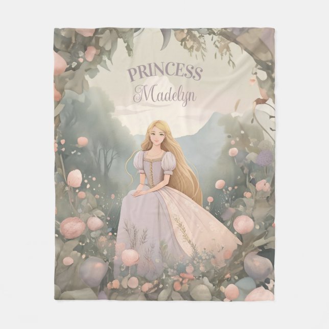 Enchanted Rapunzel Princess Fleece Blanket (Front)