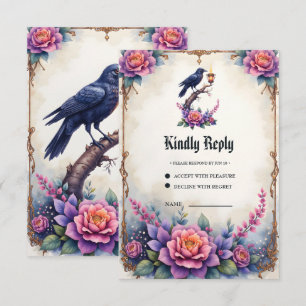 Enchanted Raven Wedding Collection RSVP Card