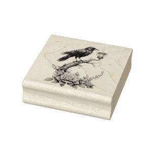 Enchanted Raven Wedding Collection Rubber Stamp