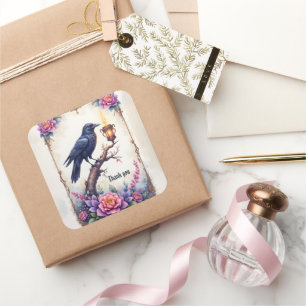 Enchanted Raven Wedding Collection Square Sticker