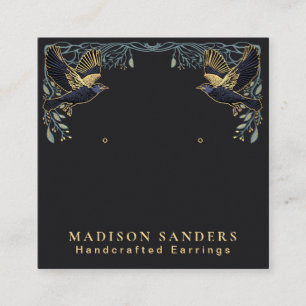 Enchanted Ravens Witchy Stud Earring Display  Square Business Card