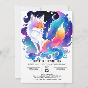 Enchanted Red Fox Delight Birthday Invitation