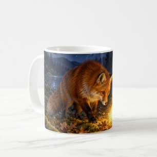 Enchanted Red Fox Glowing Star Woodland Coffee Mug