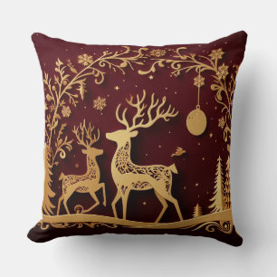 Enchanted Reindeer – Holiday Whimsy Cushion