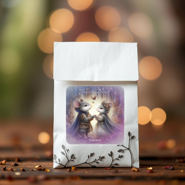 Enchanted Renaissance Fairytale Forest Wedding Square Sticker (Creator Uploaded)