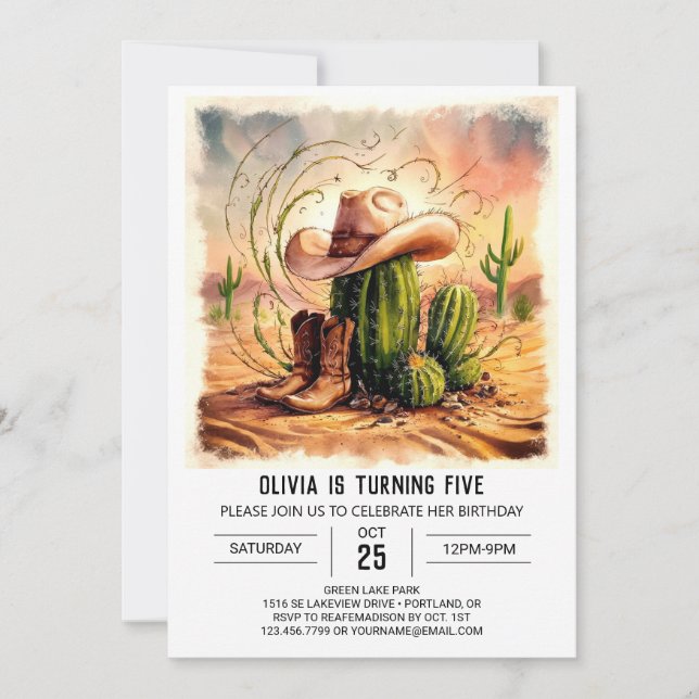 Enchanted Rodeo Cowboy Birthday Invitation (Front)