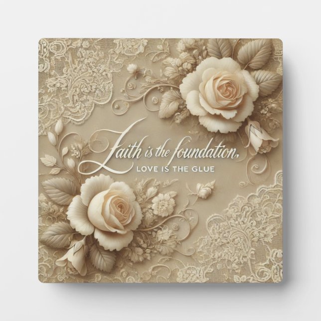 Enchanted Rose AI art  Plaque (Front)