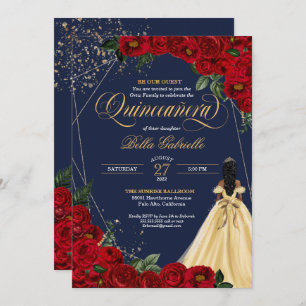 Enchanted Rose Beauty and the Beast Quinceañera Invitation