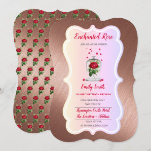 ENCHANTED ROSE Birthday Invitation Fairytale