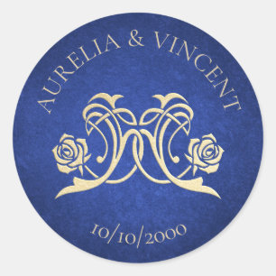 Enchanted Rose Castle Wedding Classic Round Sticker