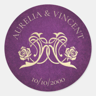 Enchanted Rose Castle Wedding Classic Round Sticker