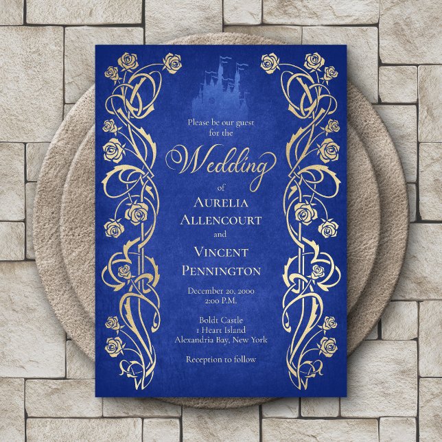 Enchanted Rose Castle Wedding Invitation (Creator Uploaded)