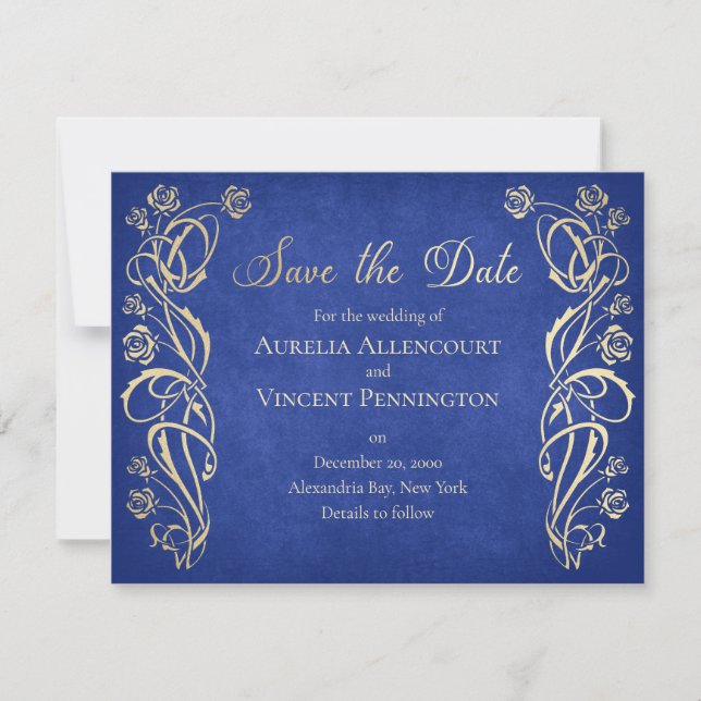 Enchanted Rose Castle Wedding Save The Date (Front)