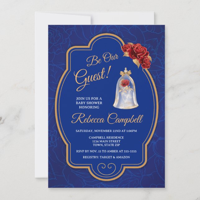 Enchanted Rose Fairytale Baby Shower Invitation (Front)