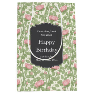 Enchanted Rose Garden Ivory Custom Medium Gift Bag