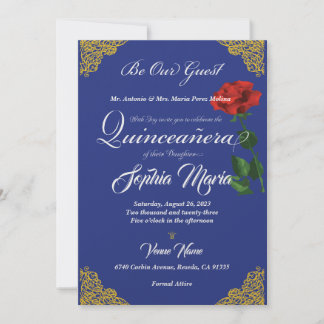 Enchanted Rose Quinceanera Invitation