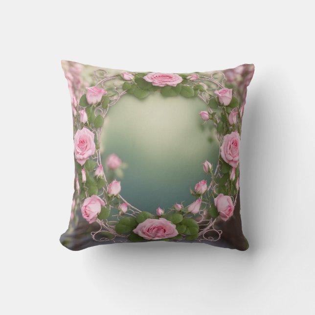 Enchanted Rose Vine Pillow – Timeless Floral Beaut (Front)