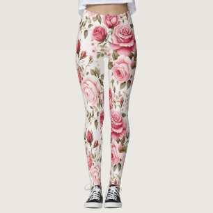 Enchanted Rose Watercolor Leggings
