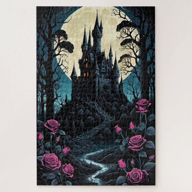 Enchanted Roses Castle Fantasy Jigsaw Puzzle (Vertical)