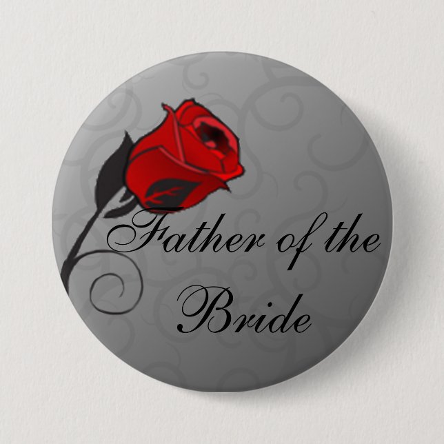Enchanted Roses Father of the Bride Button (Front)
