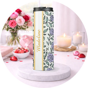 Enchanted Roses Manor Thermal Tumbler Girly Purple