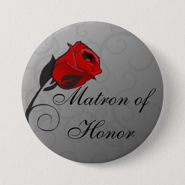 Enchanted Roses Matron of Honor Button (Front)
