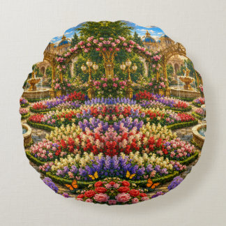 Enchanted Royal Garden Round Cushion