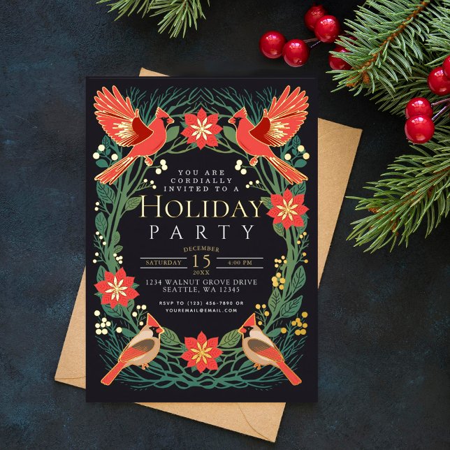 Enchanted Rustic Christmas Cardinals Holiday Party (Creator Uploaded)