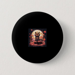 Enchanted Sakura_ Black Cat, Great Wave, and Pumpk 6 Cm Round Badge