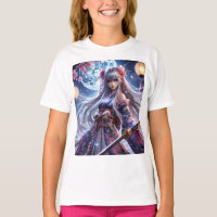 🌙 Enchanted Samurai Princess – Moonlit Warrior T-