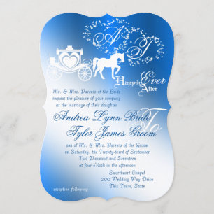 Enchanted Sapphire Blue Story Book Wedding Invitation