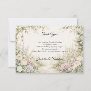 Enchanted Secret Garden Elegance Wedding Thank You Card