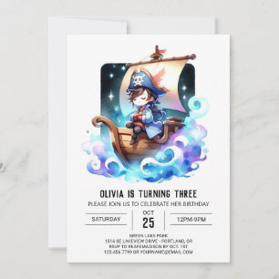 Enchanted Simple Pirate Birthday Invitation