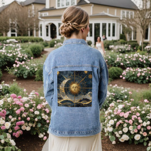 Enchanted Skies Whimsical Celestial Denim Jacket