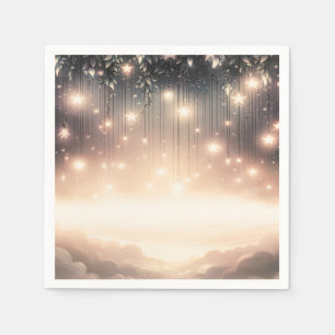 Enchanted Sky Tree Glow Stars & Clouds Napkin