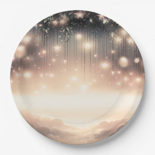 Enchanted Sky Tree Glow Stars & Clouds  Paper Plate