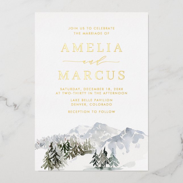 Enchanted Snowy Winter Forest Woodland Wedding (Front)