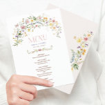 Enchanted Soft Wildflower Garden Wedding Menu Card<br><div class="desc">These beautiful menu cards will add a perfect touch to your wedding / special occasion. The elegant design features soft watercolor spring flowers,  complimented with modern typography.</div>