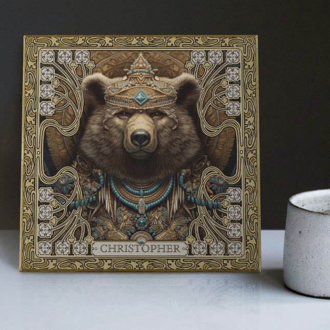 Enchanted Spirit Bear Personalised Name Tile (Creator Uploaded)