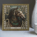 Enchanted Spirit Horse Personalised Tile<br><div class="desc">Immerse yourself in the mystical allure of our Enchanted Spirit Horse Ceramic Tile. Adorned in a tribal jewel motif and rendered with an infusion of happycore and carpet punk aesthetics, this ceramic tile portrays a majestic horse – a powerful spirit animal symbolising strength, freedom, and wisdom. The artwork exhibits symmetrical...</div>