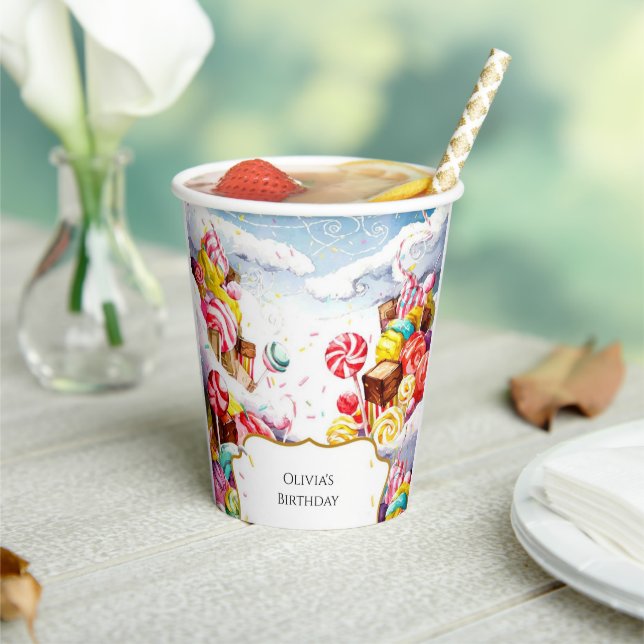 Enchanted Sprinkle Candyland Birthday Paper Cups (Insitu)