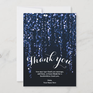 Enchanted Star Lights Blue Violet Thank You Invitation