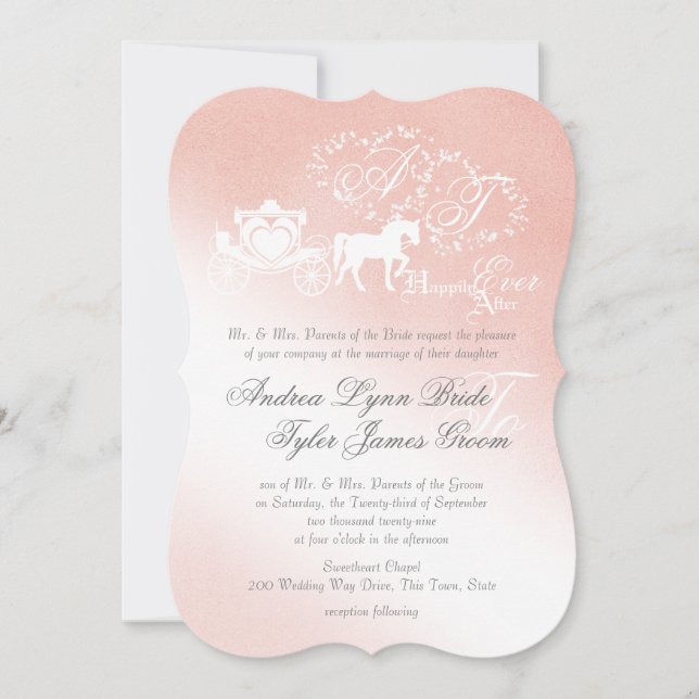 Enchanted Story Book Wedding Blush Pink Invitation (Front)